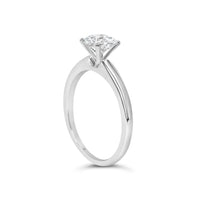 14K White Gold 1.0 Cttw Round Lab Grown Diamond 4 Prong Solitaire Engagement Ring (F-G Color, VS2-SI1 Clarity) - Ring Size 7