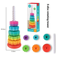 Rainbow Rotating Tower Toy Baby Early Education Intellectual Development Intelligence Ferrule