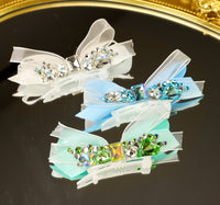 Pet Accessories Crystal Ribbon Hair Clip Headwear
