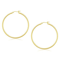 10k Yellow Gold Polished Hoop Earrings (45 mm)