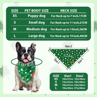 2 Pieces St. Patrick's Day Dog Bandanas, Double-Sided Reversible Triangle Scarf