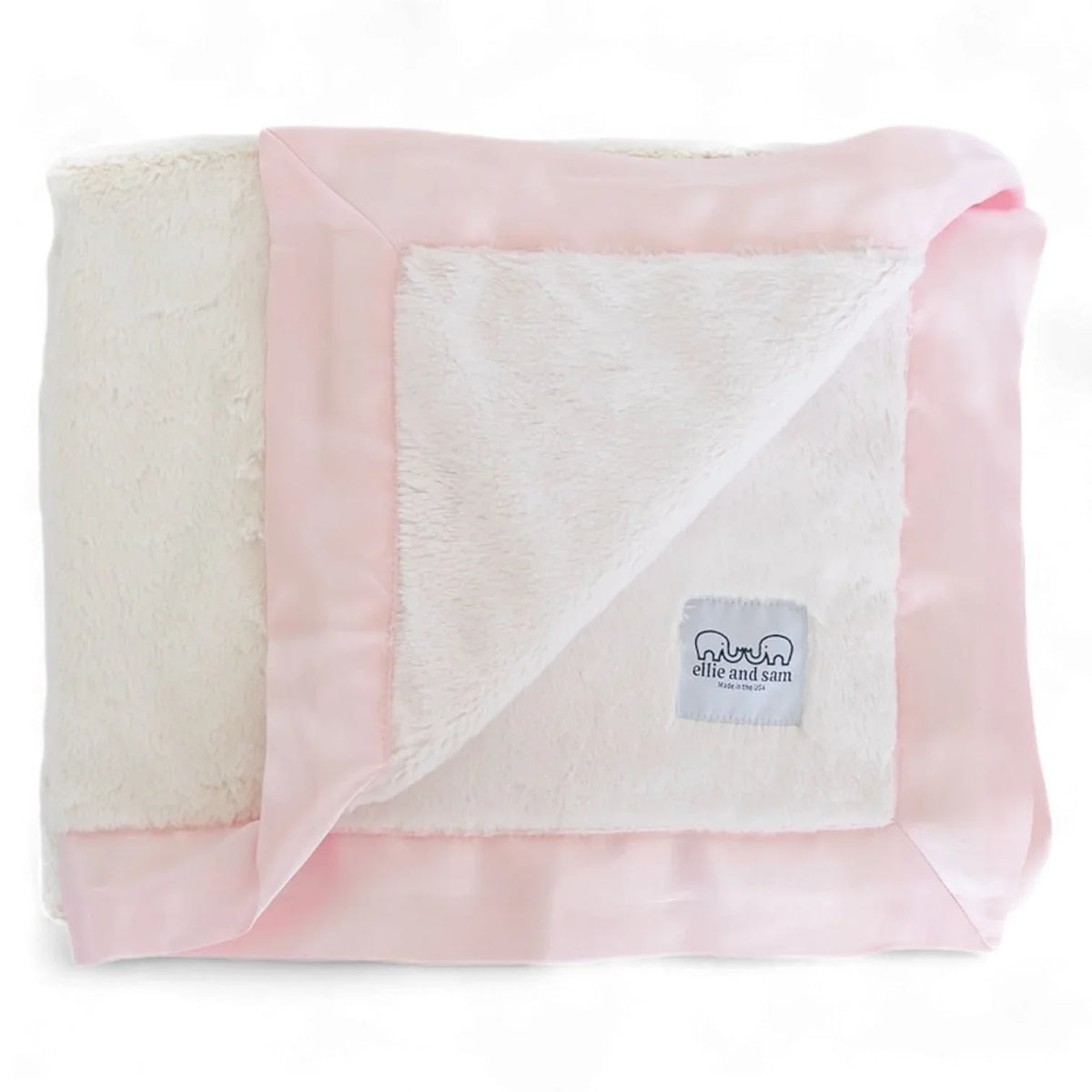 Luxury Duo Satin Border Blanket - Pink/Ivory - BIG FRENCHIES