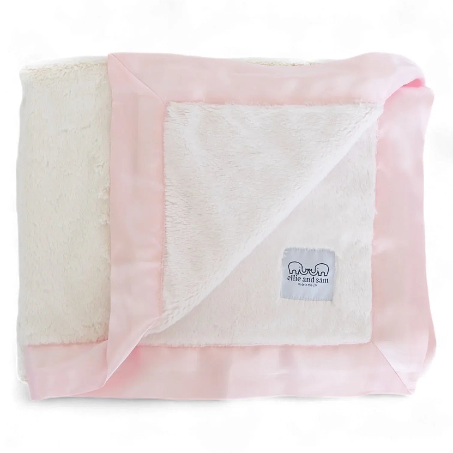 Luxury Duo Satin Border Blanket - Pink/Ivory - BIG FRENCHIES