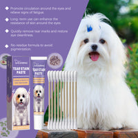 Dog Tear Stain Paste, Gentle Tear Stain Remover For Dogs With Honeysuckle, Sophora Flavescens & Coconut Oil, Soothing Ey