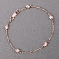 0.45 Carat Genuine Morganite .925 Sterling Silver Bracelet