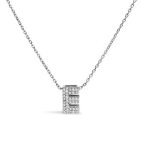10K White Gold Diamond Accent "A" Initial Bubble Pendant Necklace