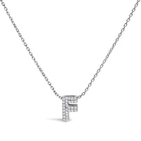 10K White Gold Diamond Accent "A" Initial Bubble Pendant Necklace