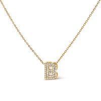 10K White Gold Diamond Accent "A" Initial Bubble Pendant Necklace