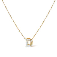 10K White Gold Diamond Accent "A" Initial Bubble Pendant Necklace