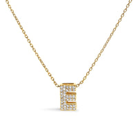 10K White Gold Diamond Accent "A" Initial Bubble Pendant Necklace