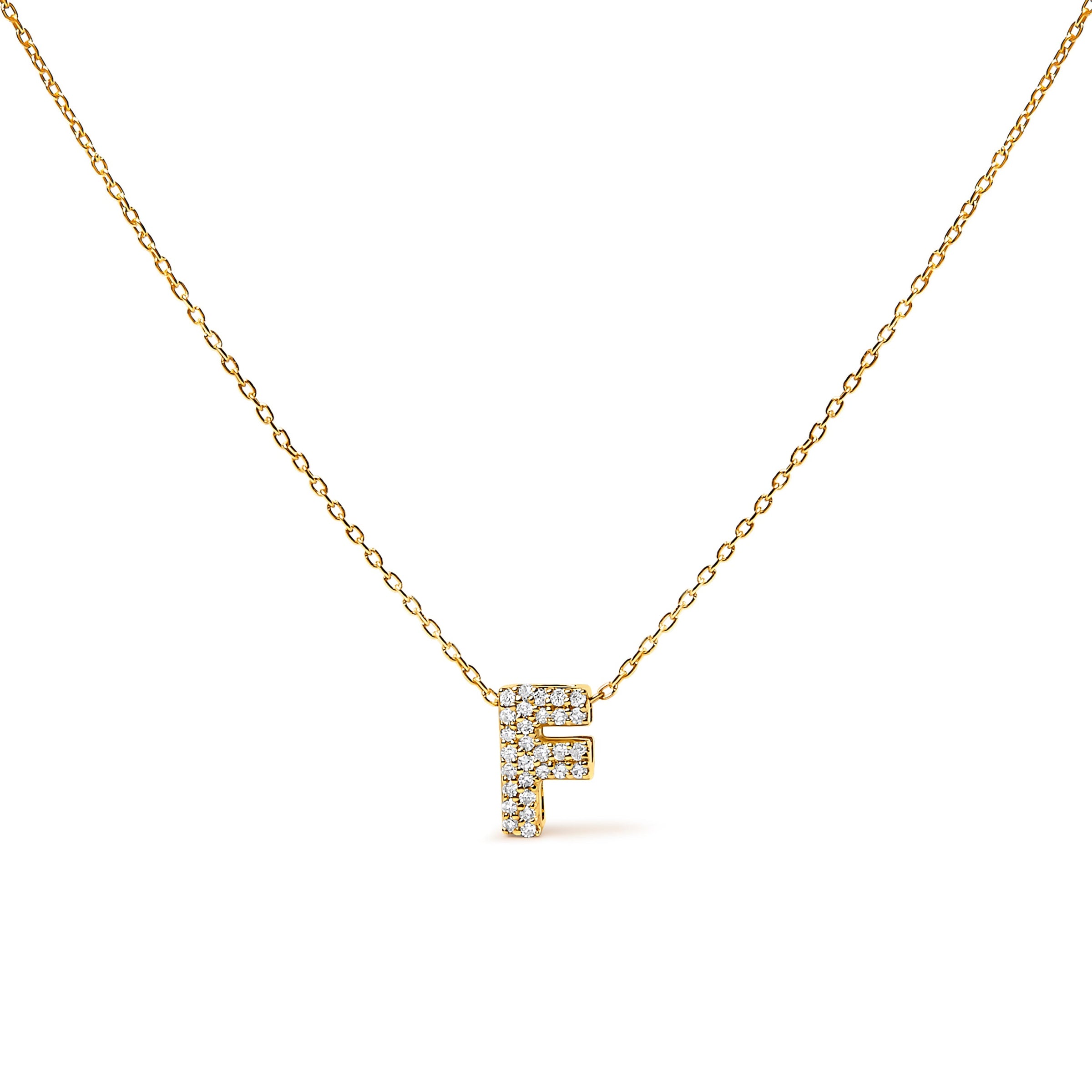 10K White Gold Diamond Accent "A" Initial Bubble Pendant Necklace