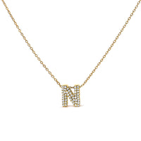 10K White Gold Diamond Accent "A" Initial Bubble Pendant Necklace