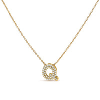 10K White Gold Diamond Accent "A" Initial Bubble Pendant Necklace
