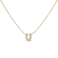 10K White Gold Diamond Accent "A" Initial Bubble Pendant Necklace