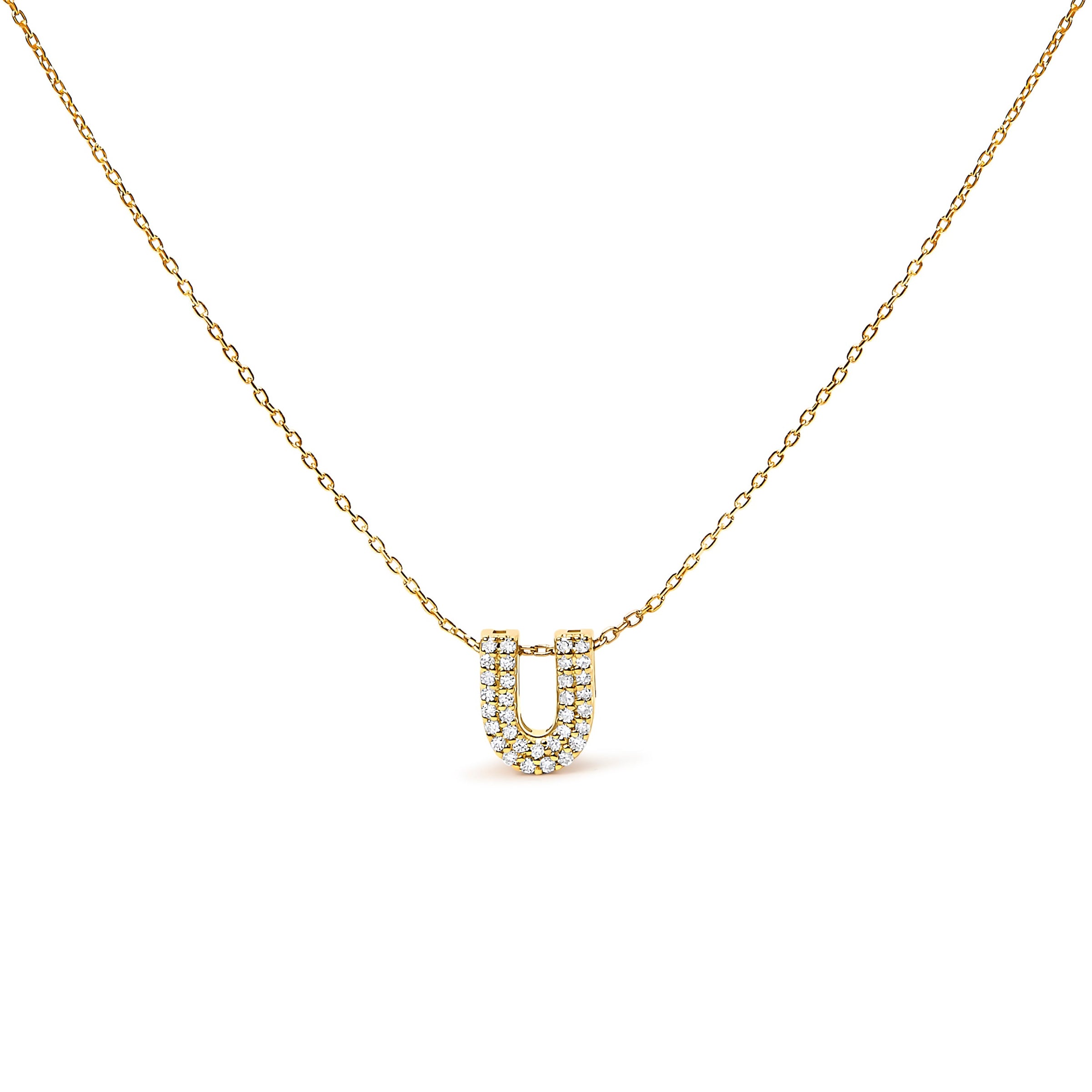 10K White Gold Diamond Accent "A" Initial Bubble Pendant Necklace