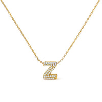 10K White Gold Diamond Accent "A" Initial Bubble Pendant Necklace