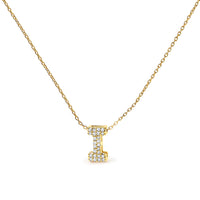 10K White Gold Diamond Accent "A" Initial Bubble Pendant Necklace