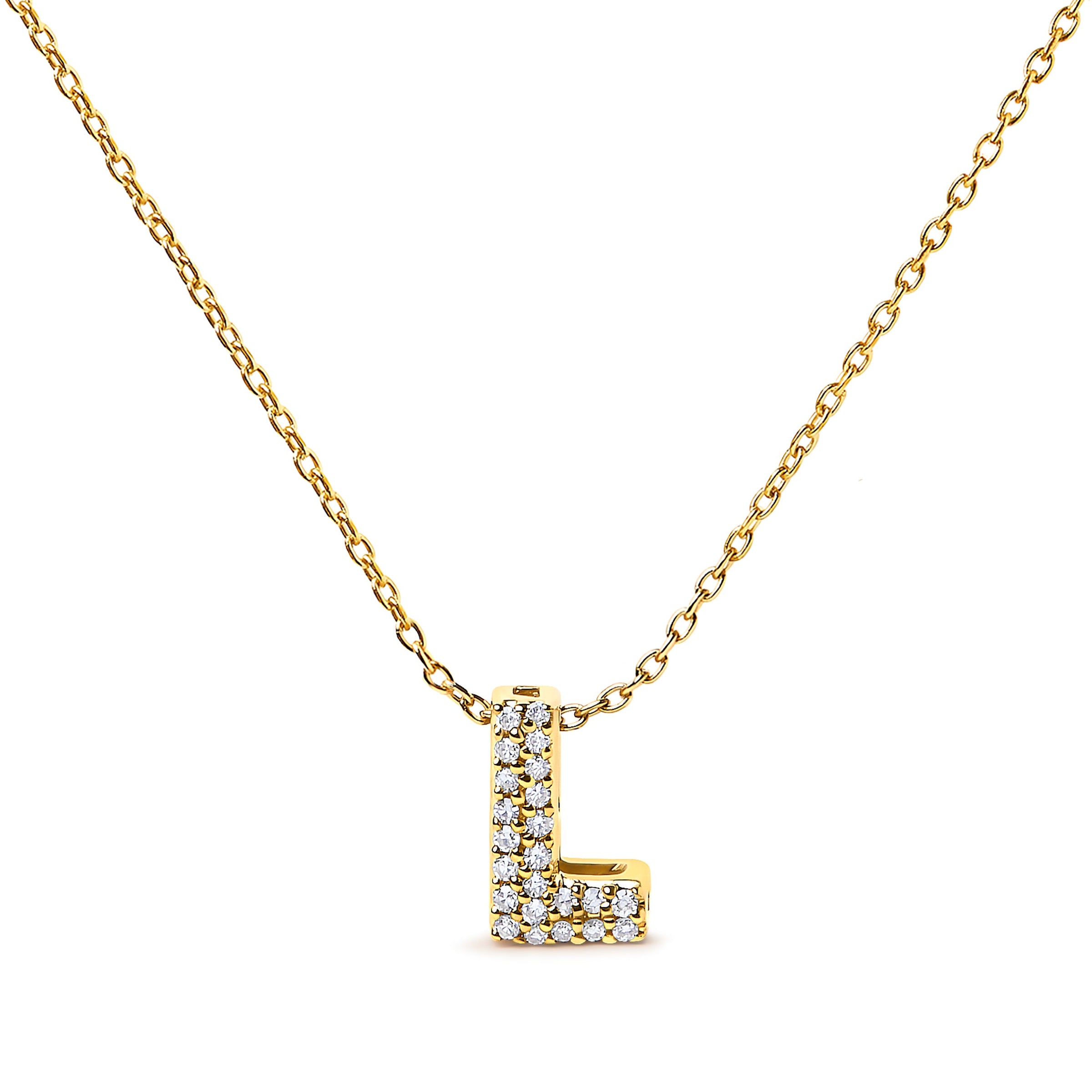 10K White Gold Diamond Accent "A" Initial Bubble Pendant Necklace