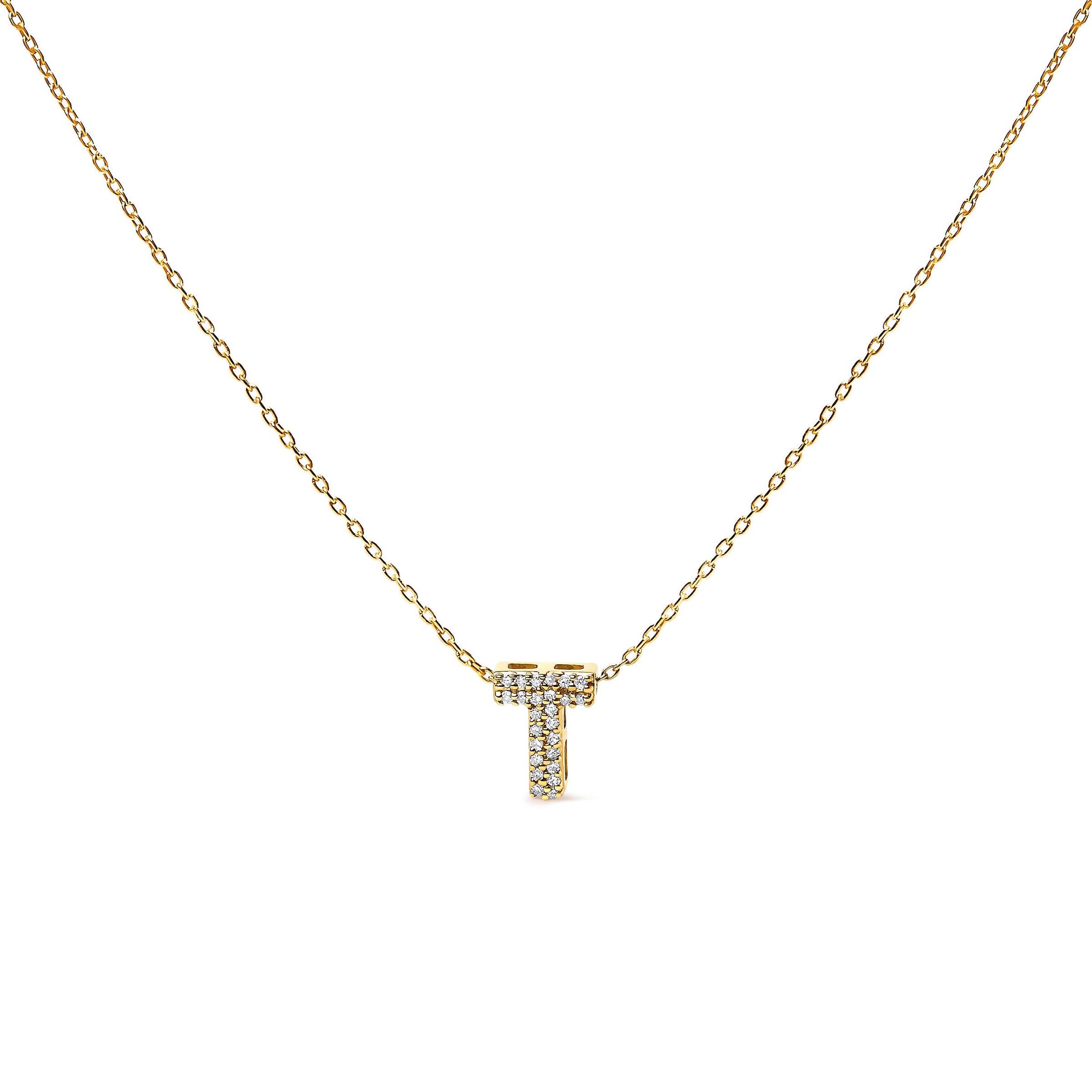10K White Gold Diamond Accent "A" Initial Bubble Pendant Necklace