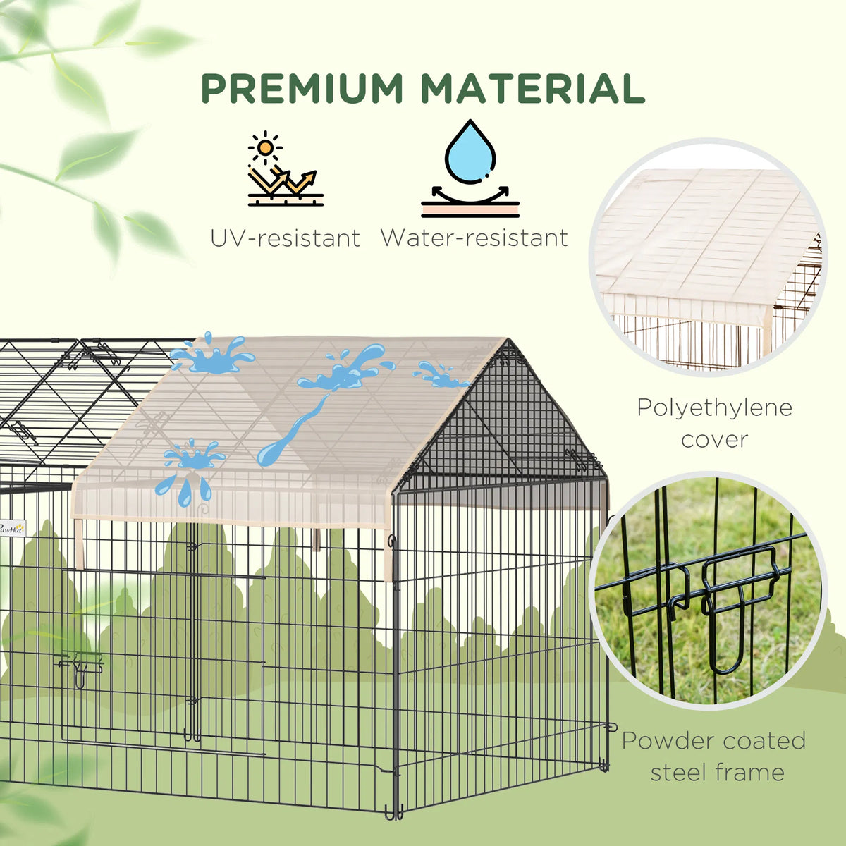 87x41x41-IN Catio Rabbit Guinea Pig Cage Chicken Coop Run, Small Animal Enclousure Outdoor Indoor with Cover and Multipl
