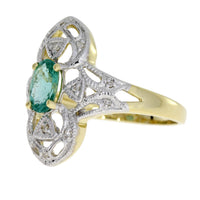 Natural .70ct Emerald Diamond Ring 10KT Yellow Gold