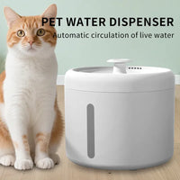 2500ML USB Round Pet Water Fountain, Automatic Cat Water Dispenser With Circulating Pump, Detachable For Easy Cleaning, 