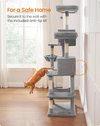 Elevate Your Cat's Playtime with the Timmins 78.3" Multi-Level Cat Tree - Cozy Condos & Scratching Posts Included! - BIG FRENCHIES
