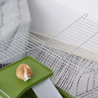47 Small Animal Cage Chinchilla Guinea Pig Hutch Pet House With Platform Ramp, Food Dish, Wheels, & Water Bottle