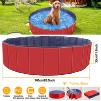 1Pc 160 X 160 X 30cm-63.0 X 63.0 X 11.8inch Foldable Pet Swimming Pool PVC Dog Swim Pool Bathing Tub Playmat Pools