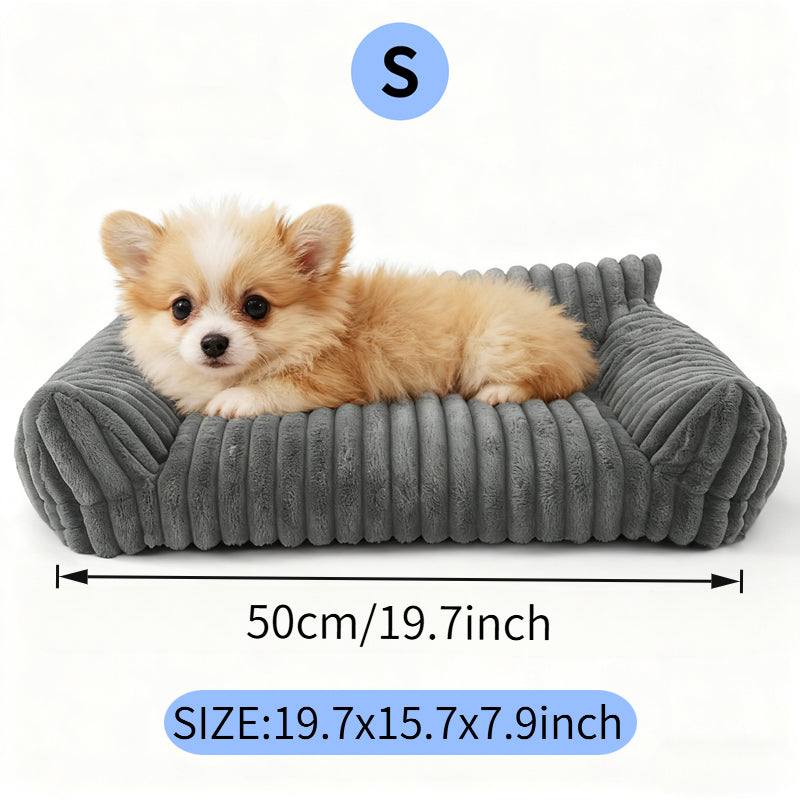 Cute Cat Couch For Pets - Fluffy Cat Beds With Premium Soft Corduroy Fleece, Fuzzy Cats Beds For Indoor Cats With Remova