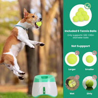 Automatic Dog Ball Launcher Included 6 Tennis Balls Dog With 3 Adjustable Launch Distance Interactive Ball Thrower Fetch