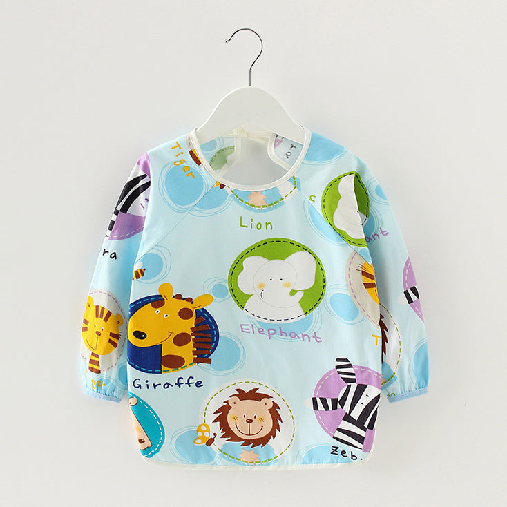 Baby Dinner Coverall Bib Spring And Autumn Long Sleeve Apron