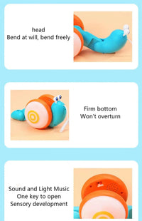 MEACAOFG Snail leash toys electric reptile fibre rope luminous 1-2 years old 3 children educational boys girls baby net red