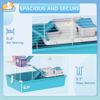 PawHut 6 Tier Hamster Cage With Tubes And Tunnels, Hut, Wheel, Food Dish, Water Bottle, Ramps, For Dwarf & Gerbil, Light