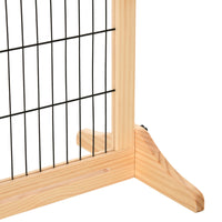 71" W x 27" H Extra Wide Freestanding Pet Gate with Adjustable Length Dog, Cat, Barrier for House, Doorway, Hallway, Nat