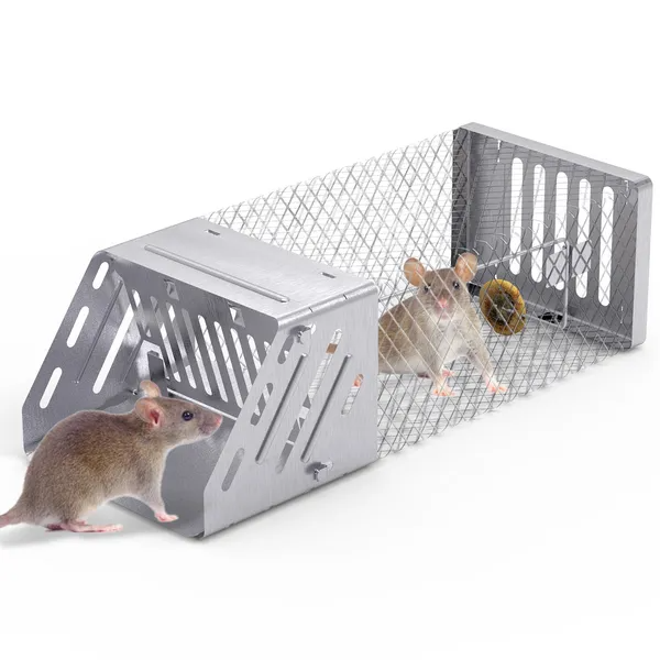 Automatic Continuous Rat Trap Single Door Mouse Cage Humane Live Animal Trap Cage Indoor Outdoor For Small Rodents Mice 