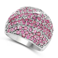 2.97 Carat Genuine Ruby .925 Sterling Silver Ring
