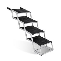 Foldable Dog Ramp For Cars, SUVs, Trucks, Portable Pet Dog Stairs For Large Dogs With Non-Slip Surface & Reinforced Desi