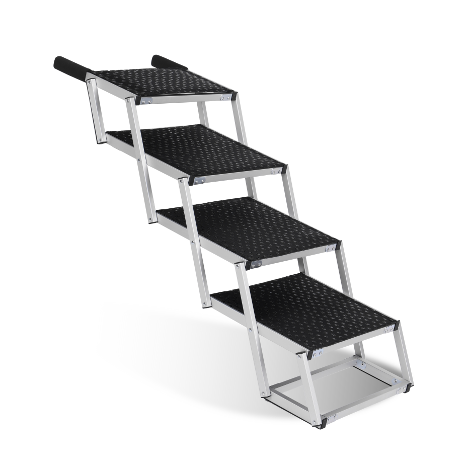 Foldable Dog Ramp For Cars, SUVs, Trucks, Portable Pet Dog Stairs For Large Dogs With Non-Slip Surface & Reinforced Desi