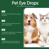 Dog Cat Eye Drops, Gentle Eye Care With Sodium Hyaluronate & Vitamin E, Soothe Irritation, 60ml Pet Eye Cleaner
