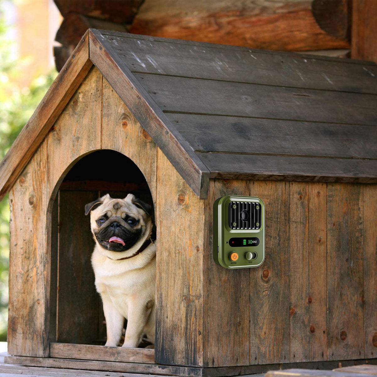 Black-Green Color Options -- 1Pc Ultrasonic Anti-Barking Device Rechargeable Auto Dog Bark Control Deterrent Box Trainin