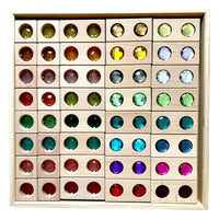 40 PCS Wooden Gemmed Blocks Set with Storage Tray