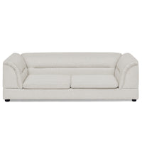 Oversized Pet Sofa, Curved Armrest Rectangular Dog Sofa, Linen Fabric Comfort Pet Couch for Large & Oversized Dogs-Beige