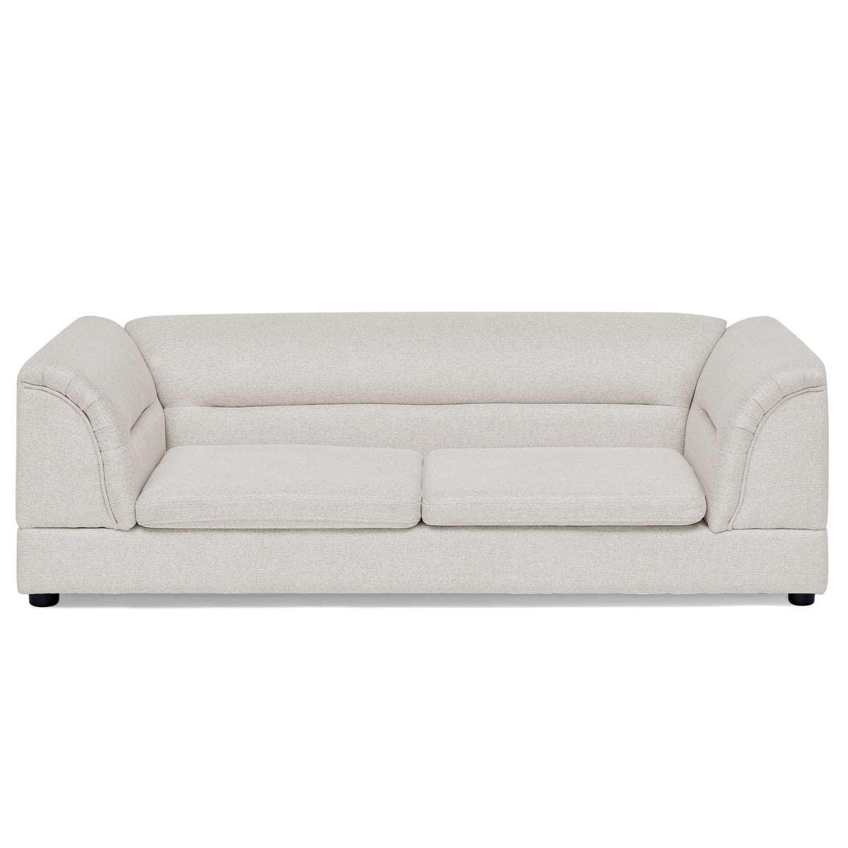Oversized Pet Sofa, Curved Armrest Rectangular Dog Sofa, Linen Fabric Comfort Pet Couch for Large & Oversized Dogs-Beige