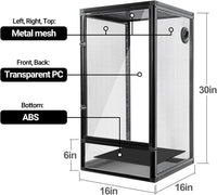 34 Gal Reptile Cage Screen Terrarium Front Opening 2 Sizes
