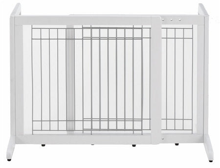 Richell Small Cool Breeze Freestanding Pet Gate in White - 20 Inch High, Expands 26 to 40 Inches Wide