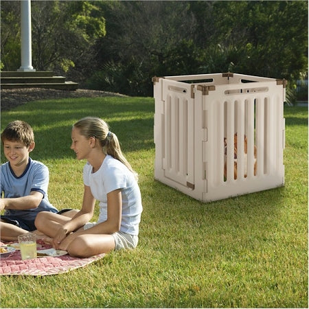 Richell Convertible Indoor Outdoor 4 Panel Pet Playpen - 3-in-1 Plastic Playpen, Gate and Divider for Pets 6 to 40 lb