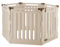 Richell Convertible Indoor Outdoor 6 Panel Pet Playpen - Plastic Playpen, Pet Gate or Room Divider for Pets 6 to 80 lb