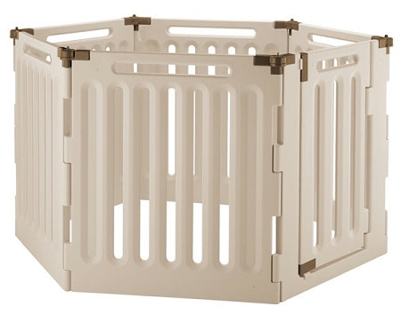 Richell Convertible Indoor Outdoor 6 Panel Pet Playpen - Plastic Playpen, Pet Gate or Room Divider for Pets 6 to 80 lb