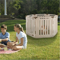 Richell Convertible Indoor Outdoor 6 Panel Pet Playpen - Plastic Playpen, Pet Gate or Room Divider for Pets 6 to 80 lb